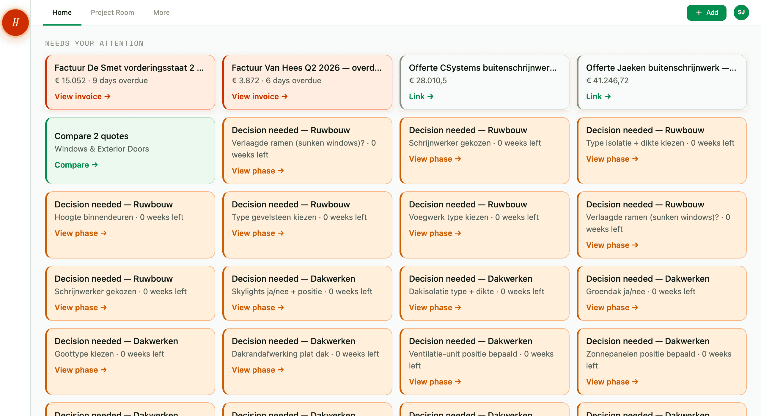 The quote comparison page showing quotes side by side with price differences